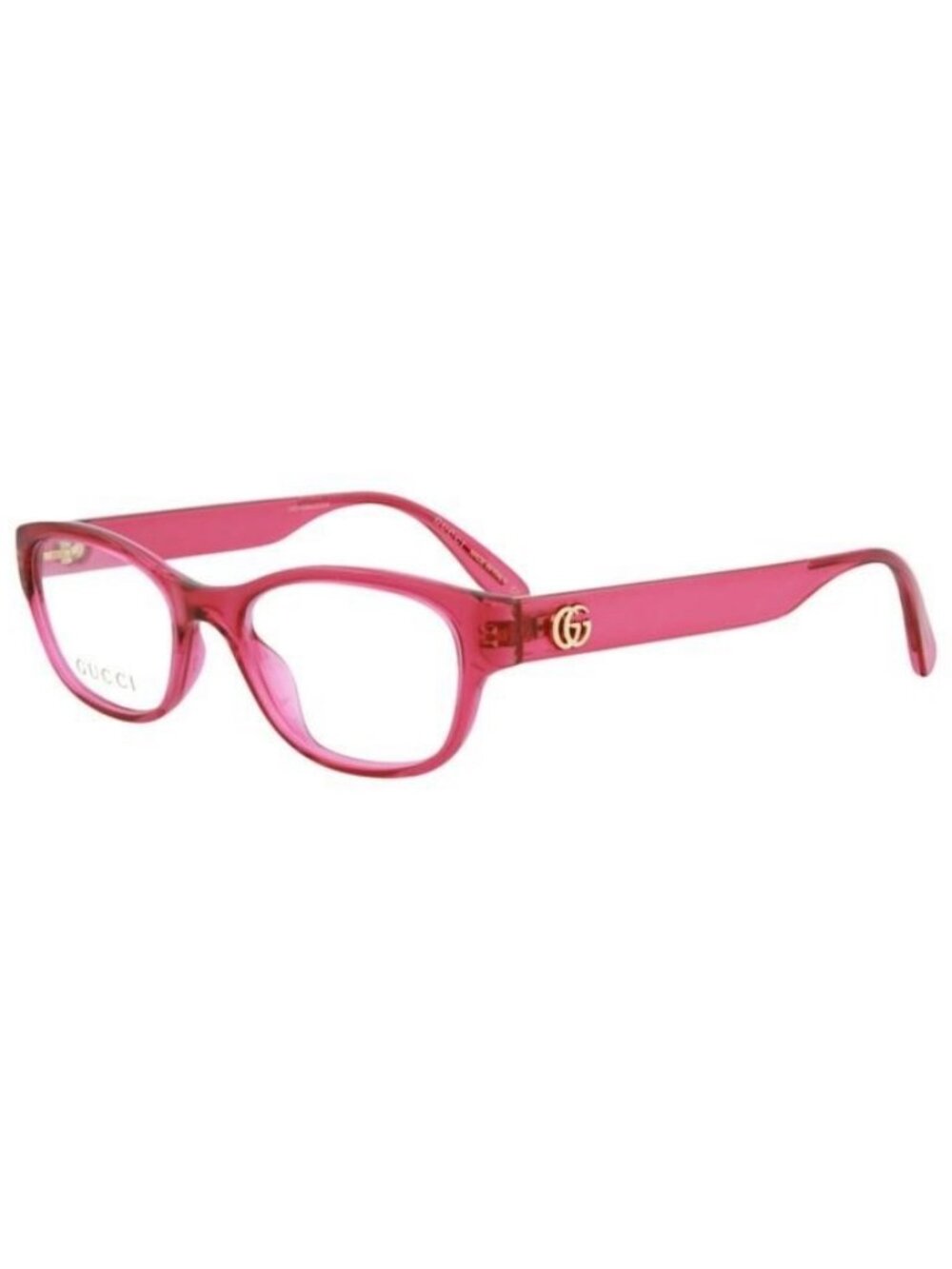 New Gucci Womens Square/Rectangle Pink Pink Transparent Fashion Designer Eyeglas